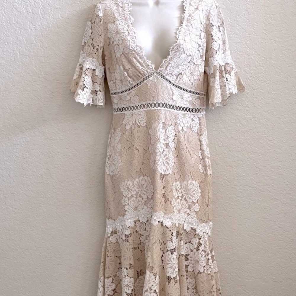 Saylor Ruffle Lace Maggy Midi Dress Ruffle Sleeve… - image 2