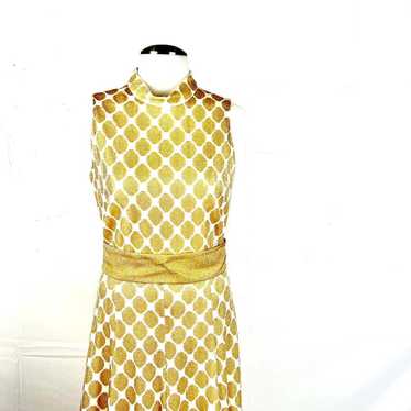 60s Gold Metallic Maxi Dress
