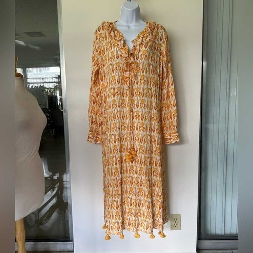 Figue Seralina caftan orange yellow batik ikat ru… - image 4