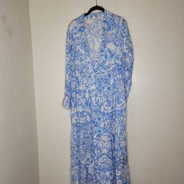 Bognar Blu Italy cotton floral button maxi dress - image 1