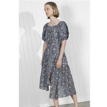 APIECE APART Sandrine Midi Dress, Navy Floral, 8 (