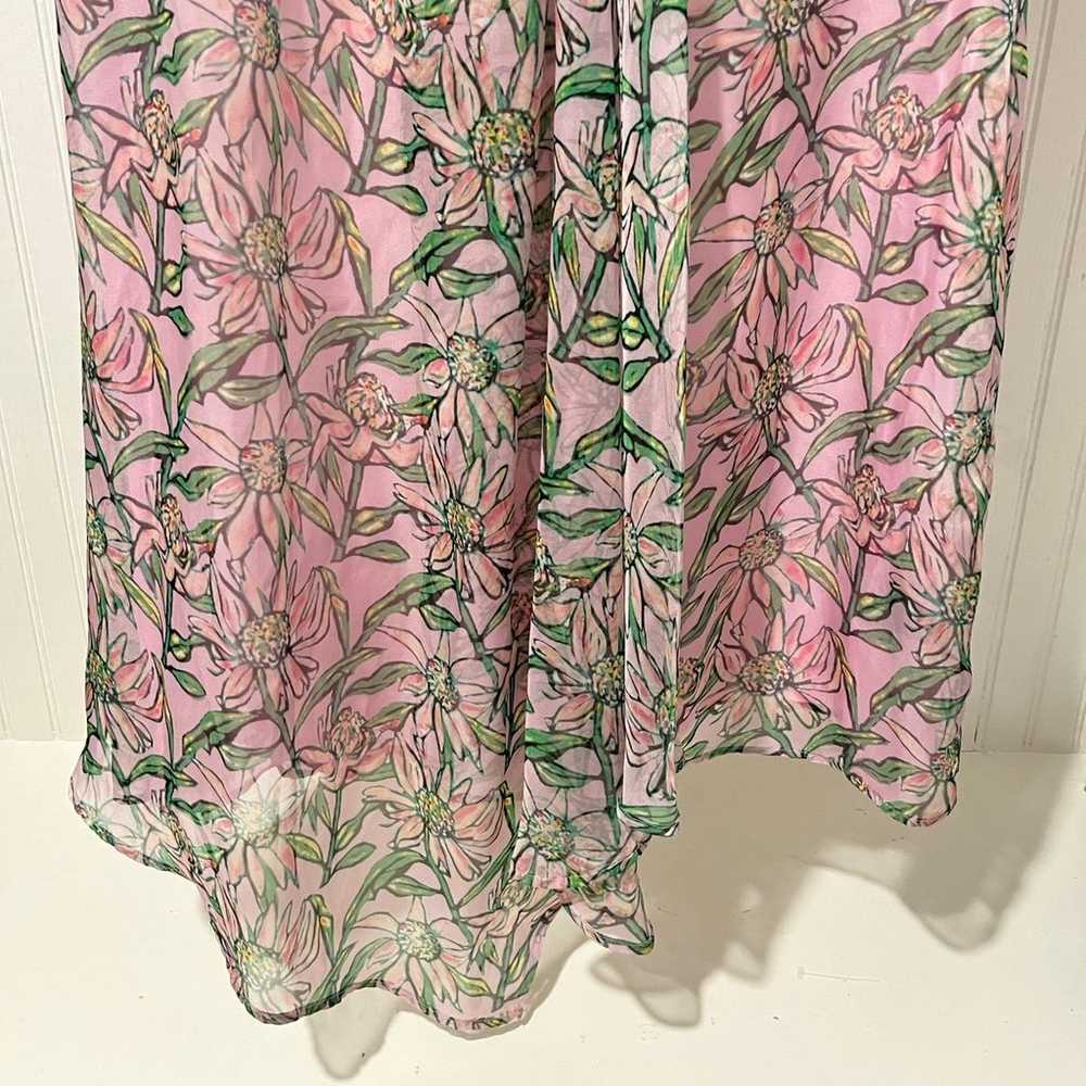 Dodo Bar Or Pink Floral Print Long Wrap Dress- SZ… - image 4