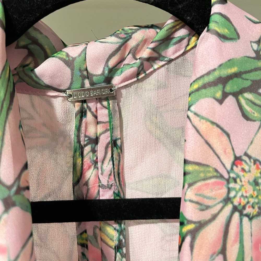 Dodo Bar Or Pink Floral Print Long Wrap Dress- SZ… - image 5