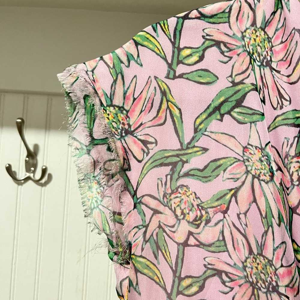 Dodo Bar Or Pink Floral Print Long Wrap Dress- SZ… - image 6