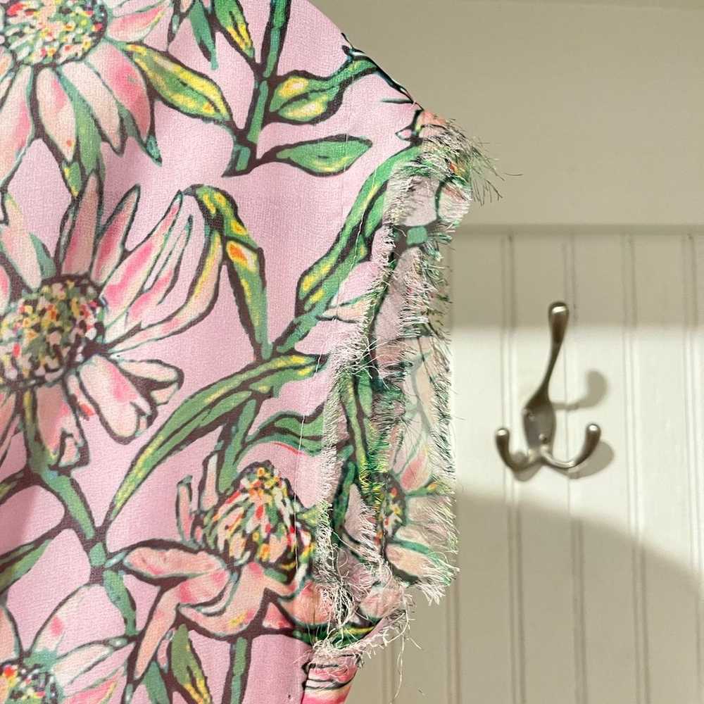 Dodo Bar Or Pink Floral Print Long Wrap Dress- SZ… - image 7