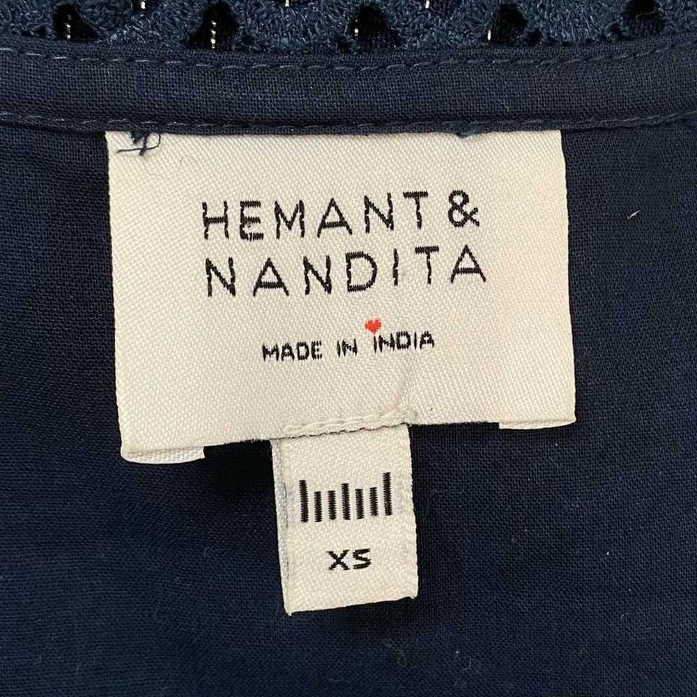 Hemant & Nandita Thea V Neck Smocked Gauze Colorf… - image 3