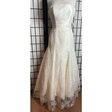 Stunning Cream Satin/Lace Wedding Dress