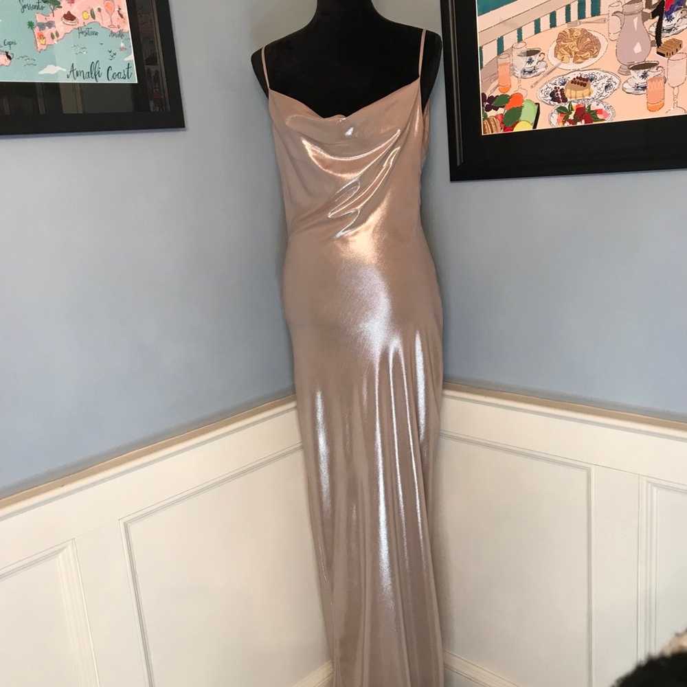 NWOT House of CB Champagne Silver Leia Backless S… - image 1