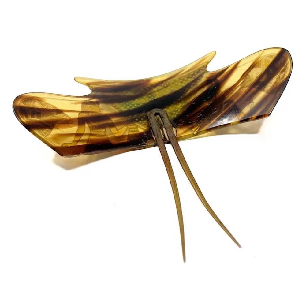 1920s Egyptian Revival Vintage Celluloid Hair Pin - image 6