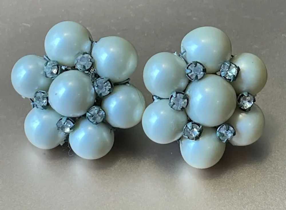 Vintage VOGUE Clip-on Earrings - Faux Pearl - image 2