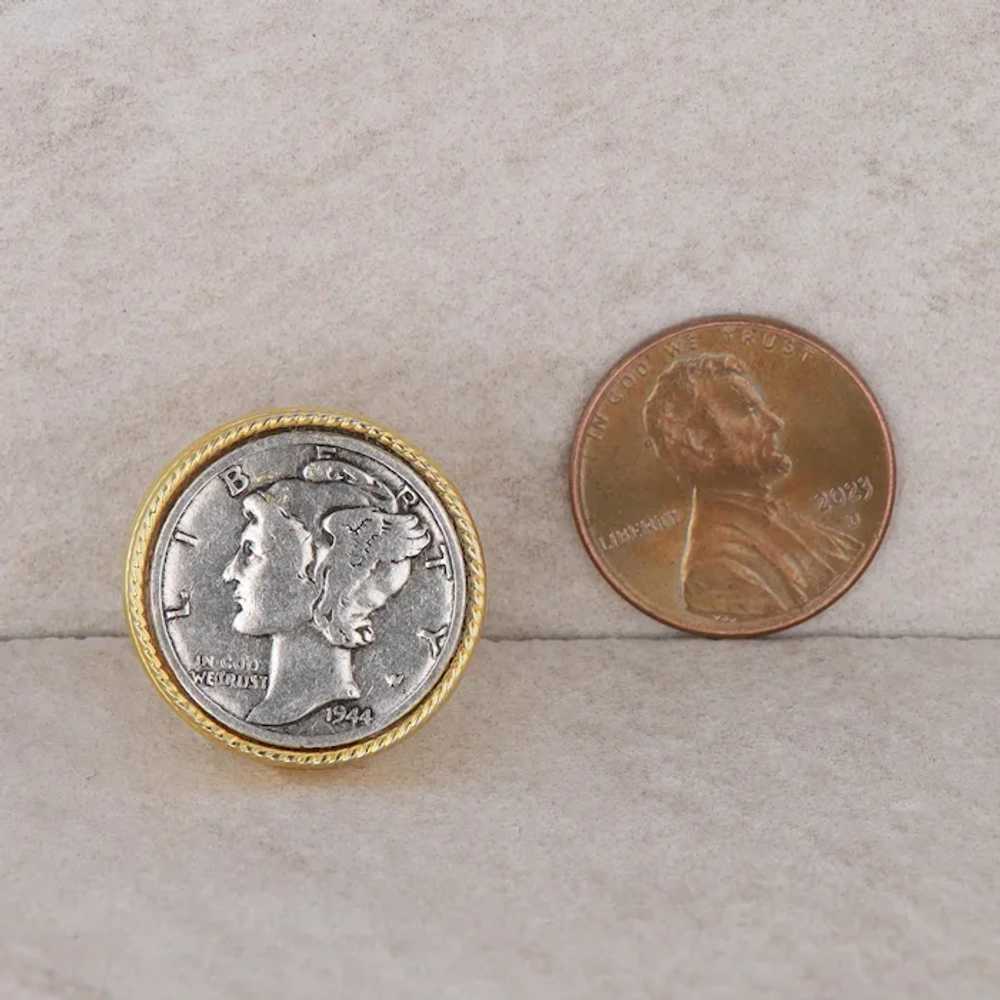 Genuine Mercury Dime Coins in Gold Tone Cufflinks… - image 5