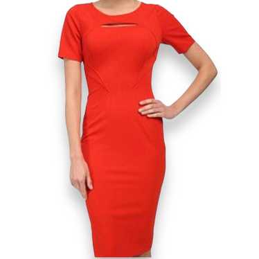 Zac Posen red Bateau Neckline Dress