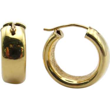 "Classic " 14K Yellow Gold Band Hoops, 6mm wide ea
