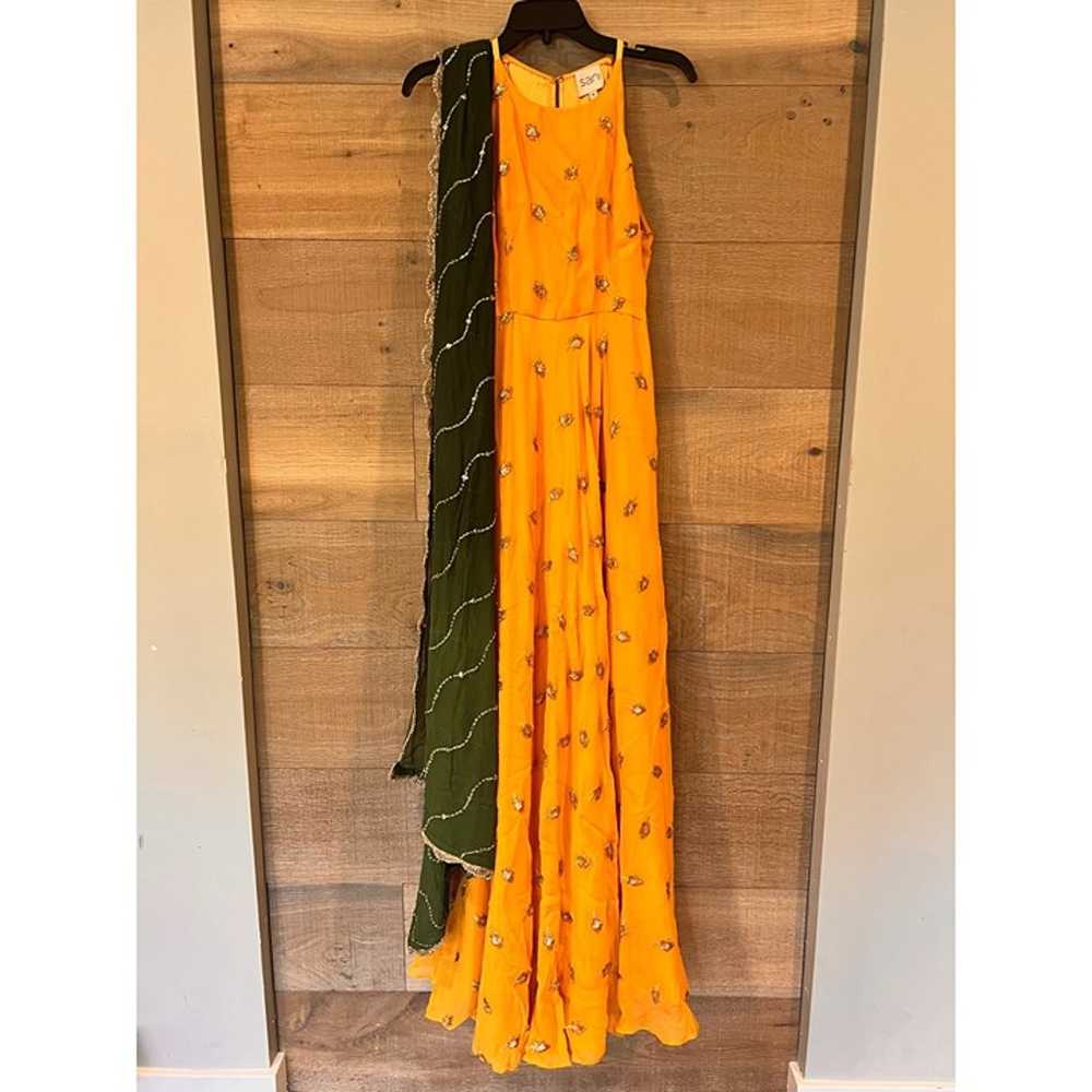 NEW SANI Nila Anarkali yellow maxi dress size M - image 3