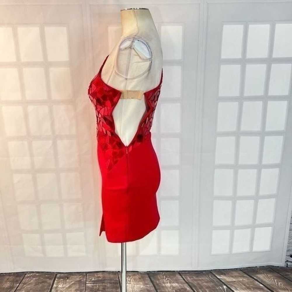 Sherri Hill red mirror one shoulder cutout mini p… - image 7