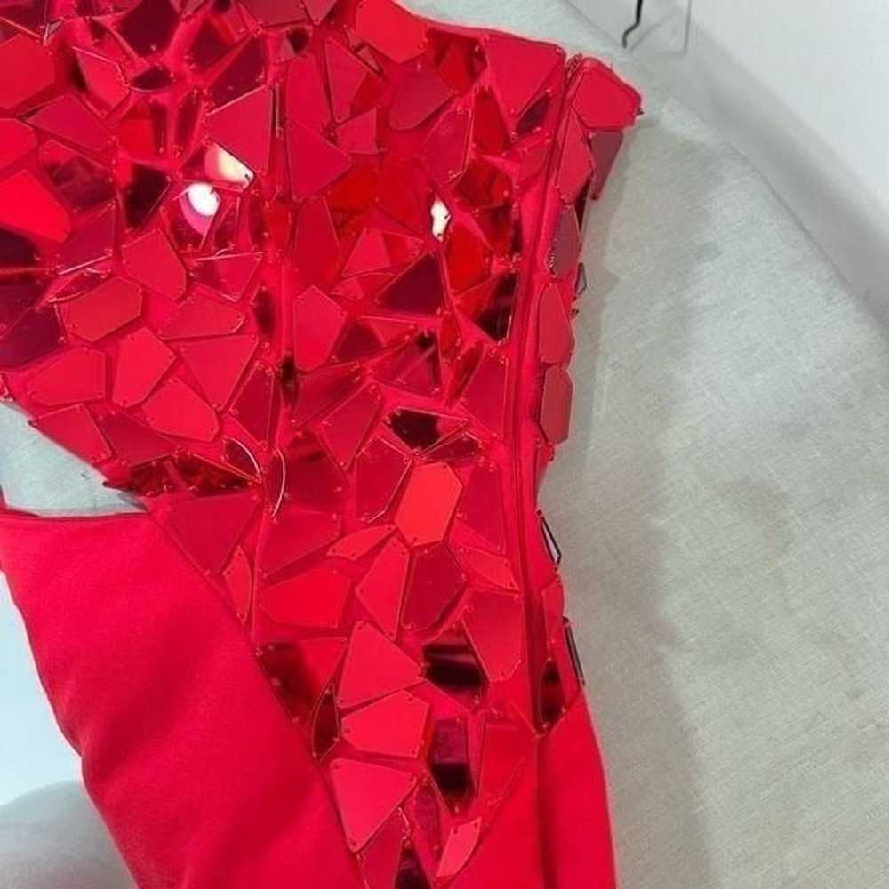 Sherri Hill red mirror one shoulder cutout mini p… - image 8