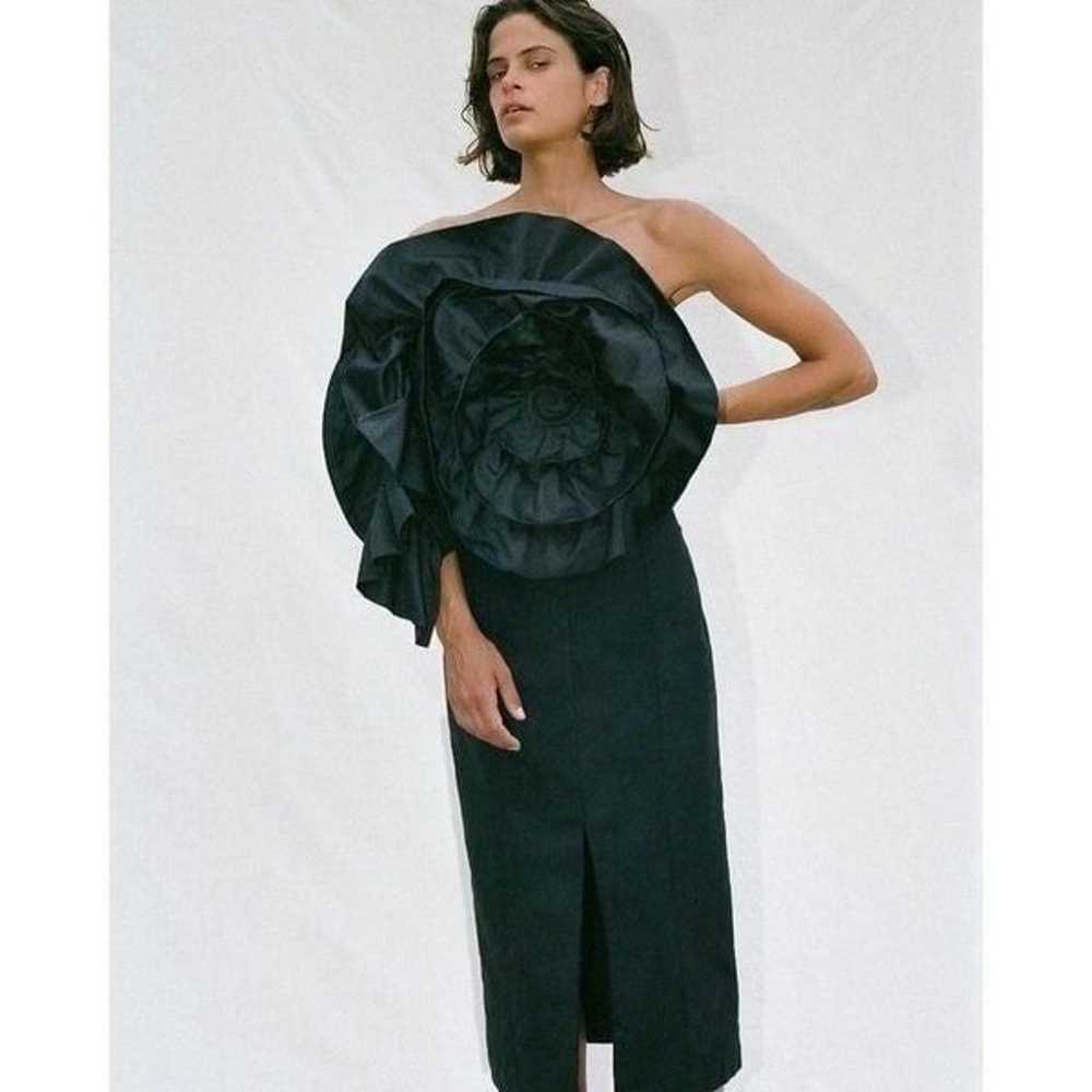 Mara Hoffman Valeria Dress Black One Shoulder Ros… - image 1