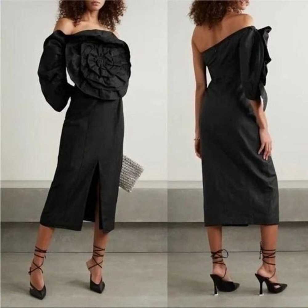 Mara Hoffman Valeria Dress Black One Shoulder Ros… - image 2