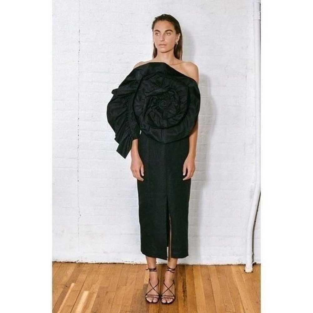 Mara Hoffman Valeria Dress Black One Shoulder Ros… - image 6