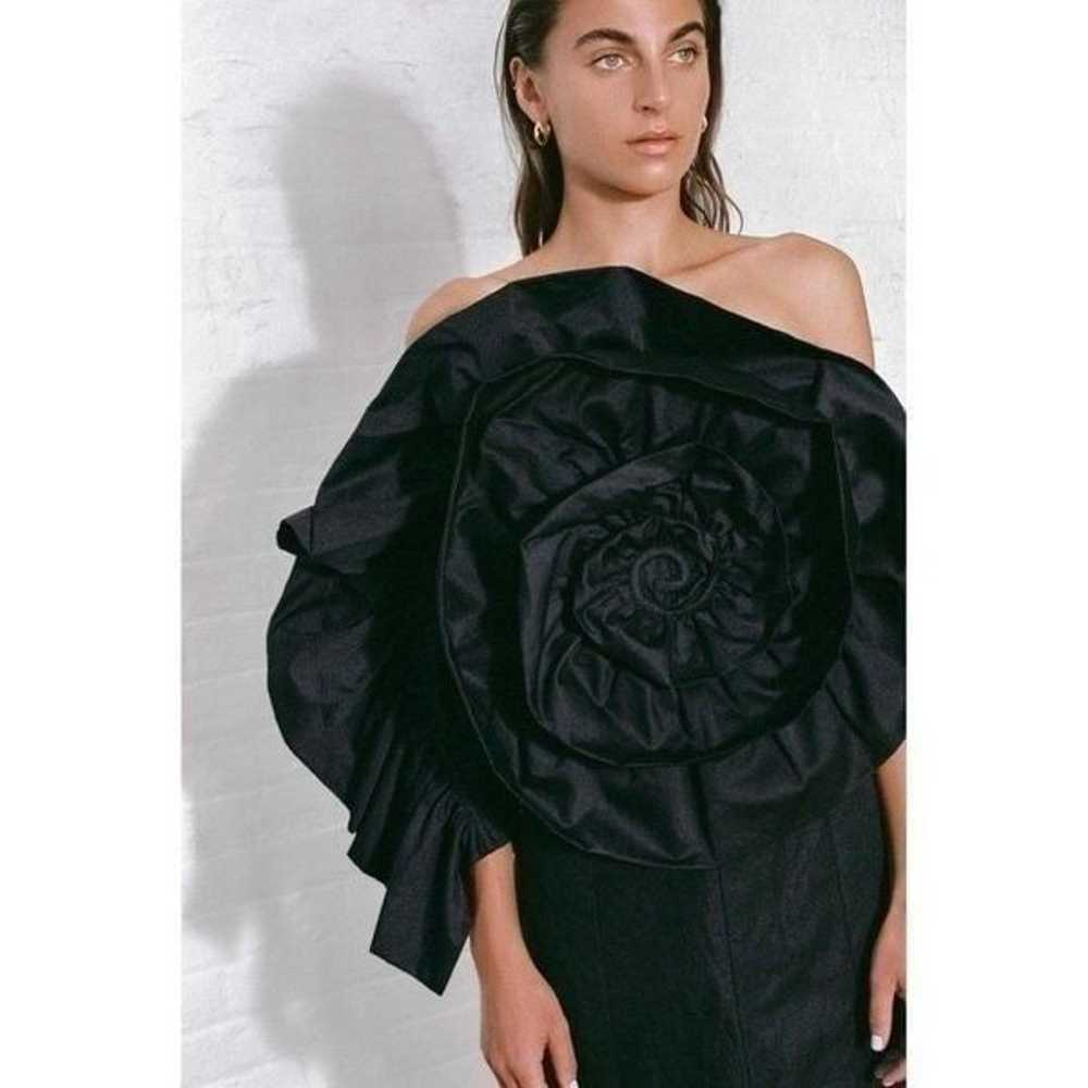 Mara Hoffman Valeria Dress Black One Shoulder Ros… - image 8