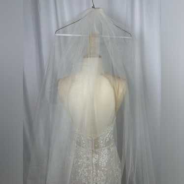 New Sheer Soft White Long Bridal Veil 112” - image 1