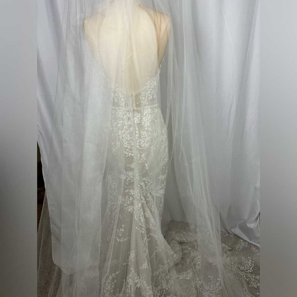 New Sheer Soft White Long Bridal Veil 112” - image 2