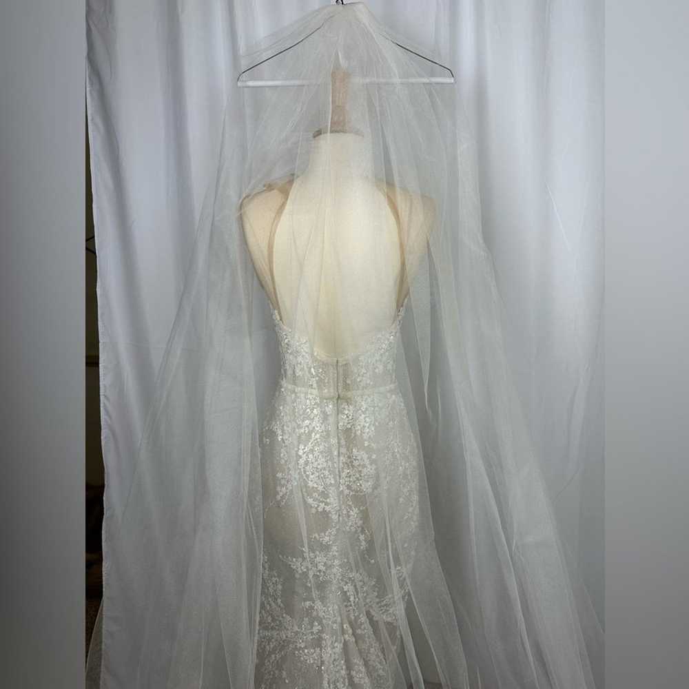 New Sheer Soft White Long Bridal Veil 112” - image 3