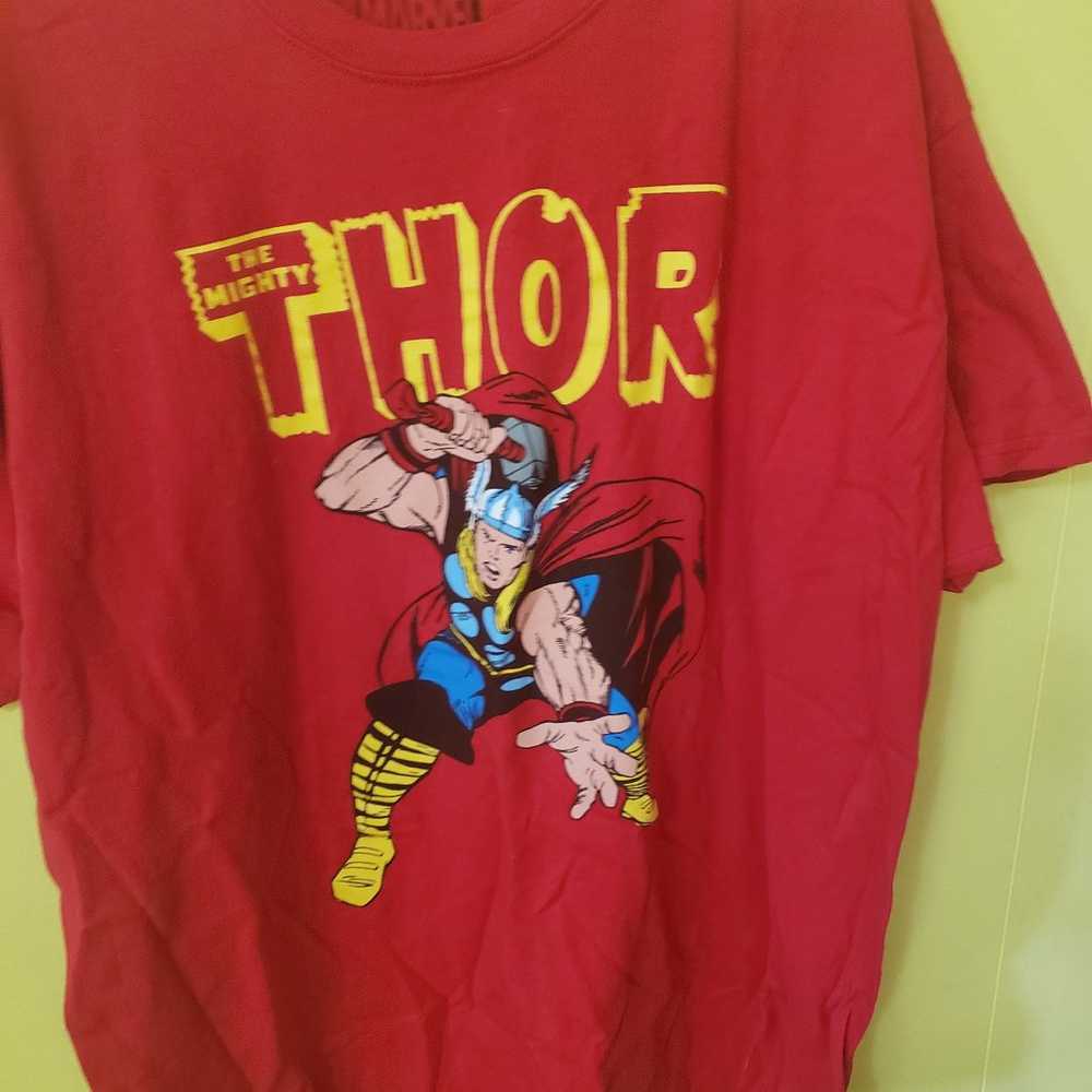 Marvel mighty Thor Hammer Red t shirt XL guc - image 1
