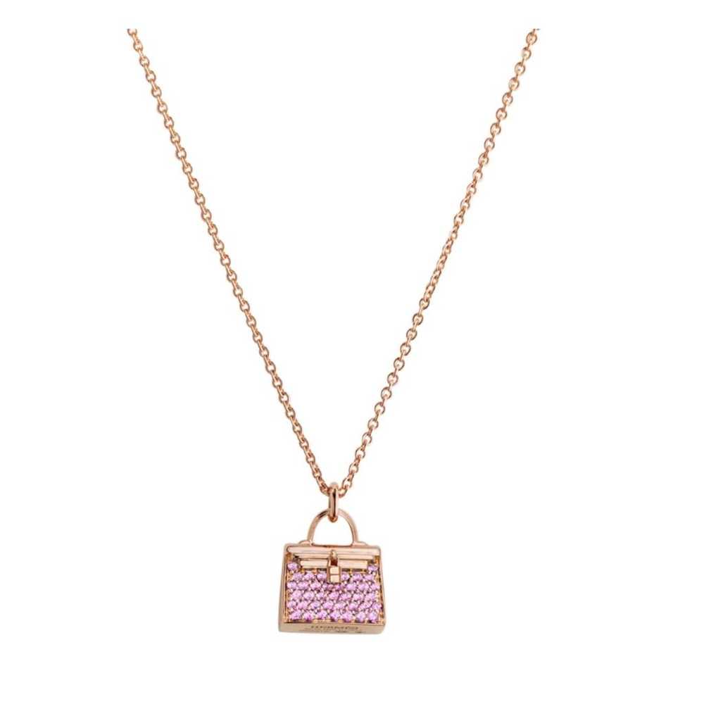 Hermès Amulette pink gold necklace - image 2