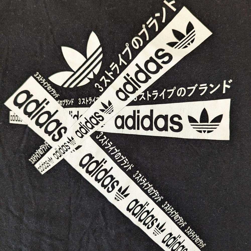 Adidas Taped Black Japanese Writing 100% Cotton T… - image 2