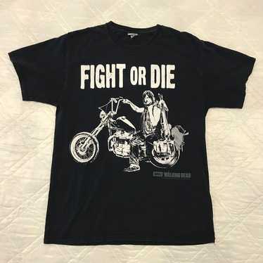 Vintage Daryl Dixon Fight or Die black T shirt me… - image 1