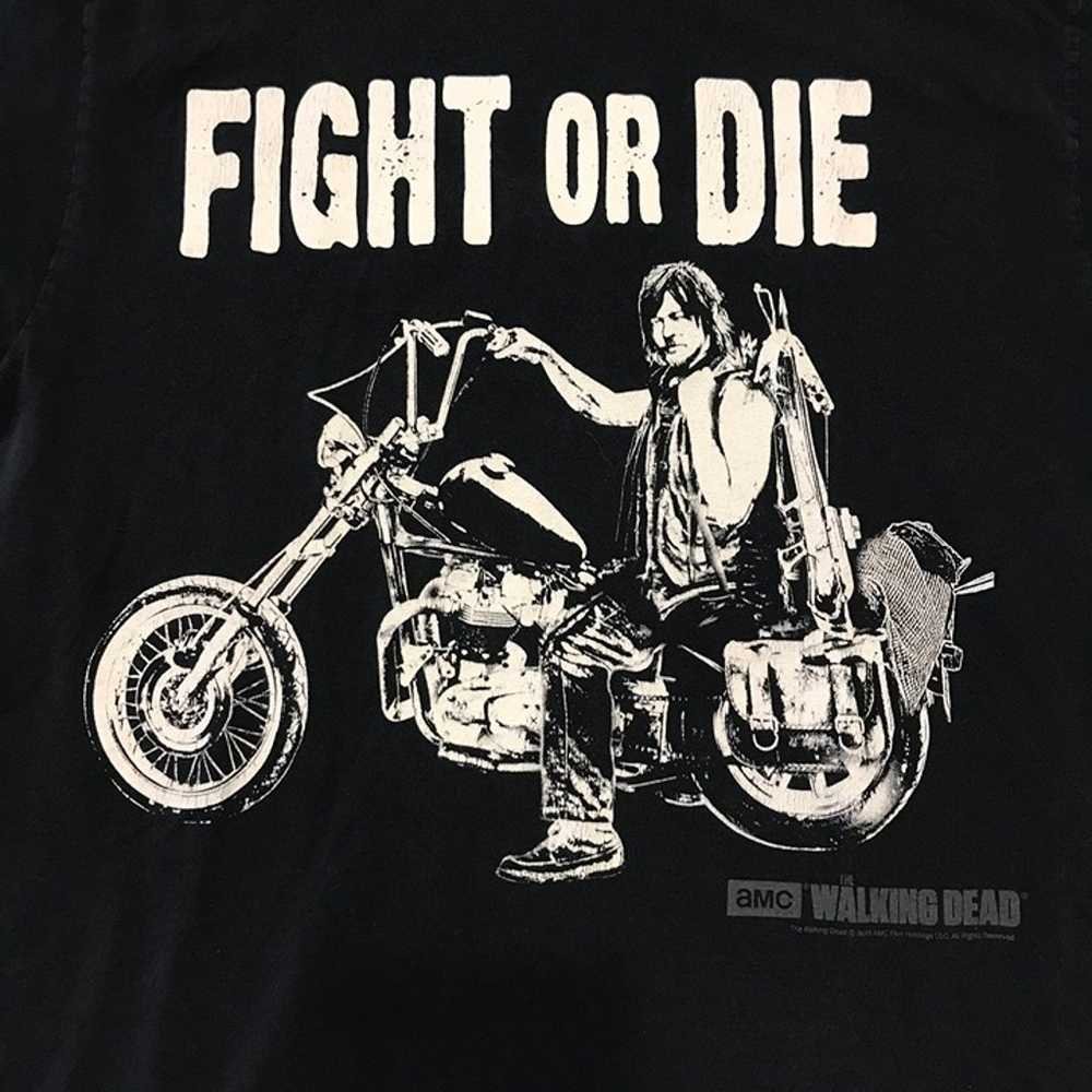 Vintage Daryl Dixon Fight or Die black T shirt me… - image 2