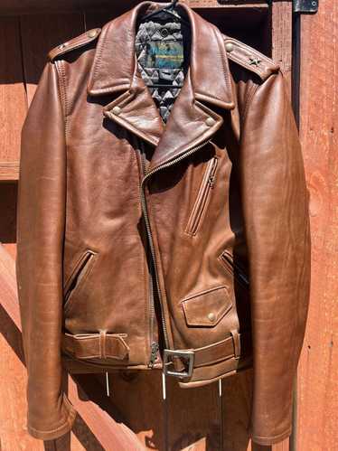 Leather × Leather Jacket × Streetwear Motorcycle L