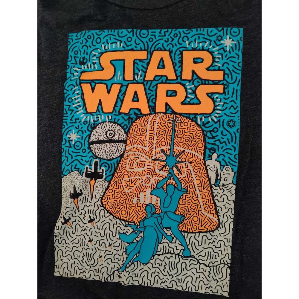 Star Wars + Shirt Harring Pop Art Gray 1977 Movie… - image 3