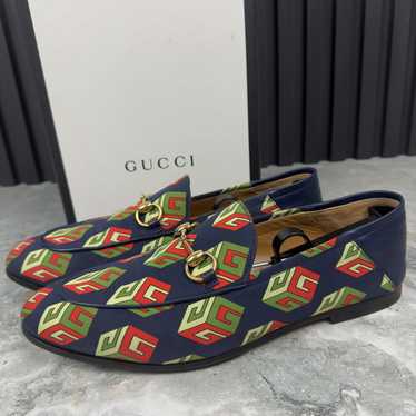 Gucci Canvas Mr. Porter Cube Horsebit Loafers