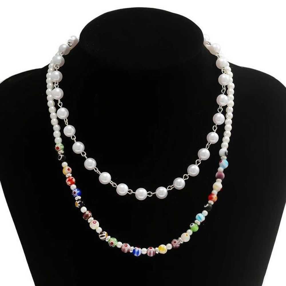 Chain × Jewelry × Streetwear Colorful Beaded Neck… - image 1