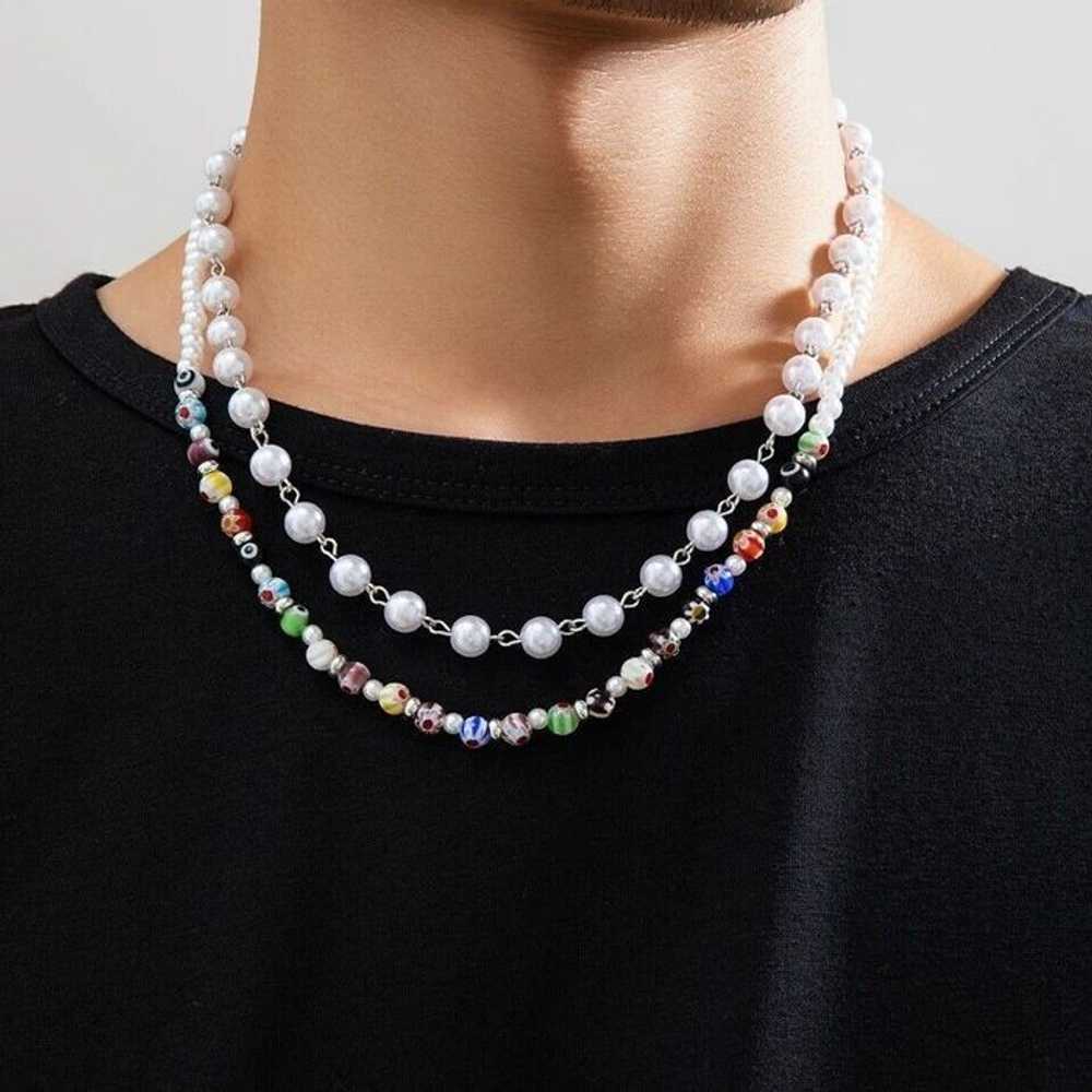 Chain × Jewelry × Streetwear Colorful Beaded Neck… - image 4