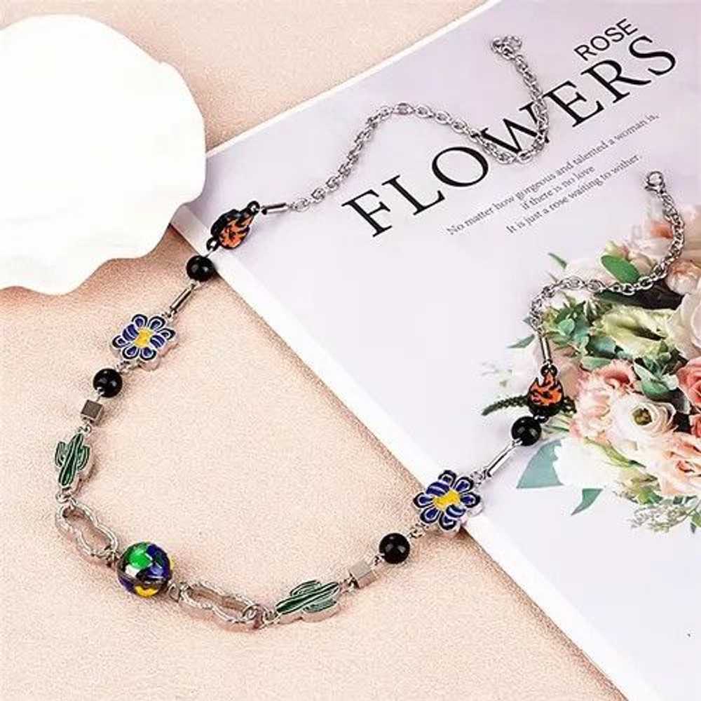 Chain × Jewelry × Streetwear Charm Necklace Cactu… - image 4