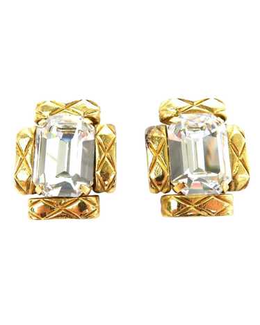Chanel Sparkling Metal Clip Earrings with Coco Mar