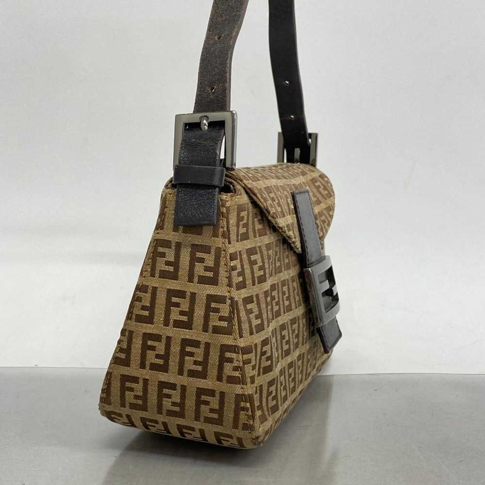 Fendi FENDI Zucchino Nylon Canvas Handbag Brown W… - image 2