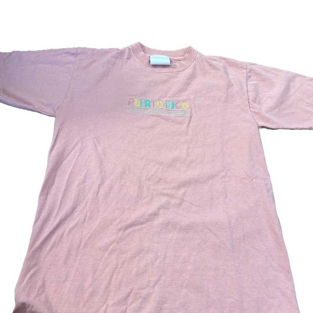 Vintage single stitch puerto rico pink t shirt - image 1