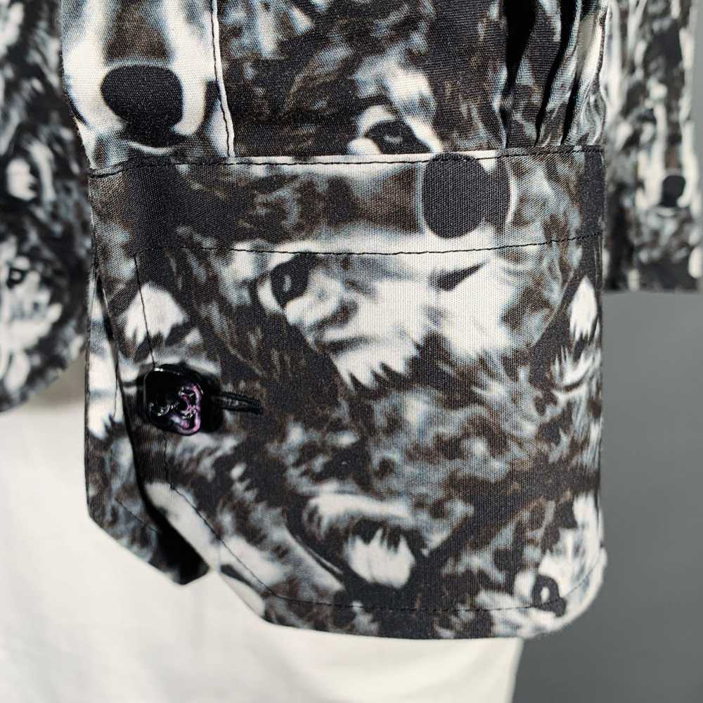 Billionaire Couture Black White Wolf Print Long S… - image 4