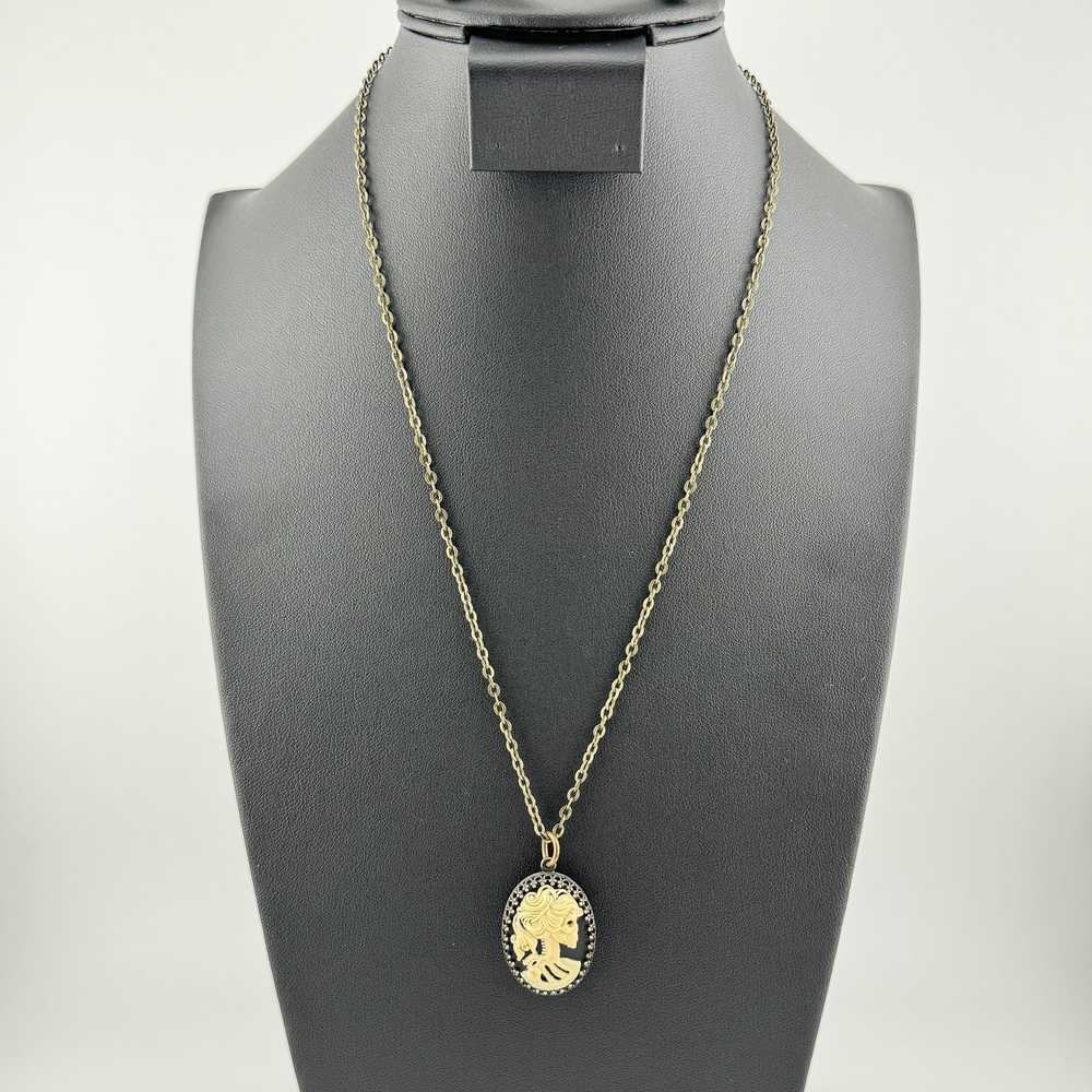 Vintage Female Skeleton Cameo Vintage Necklace - image 2