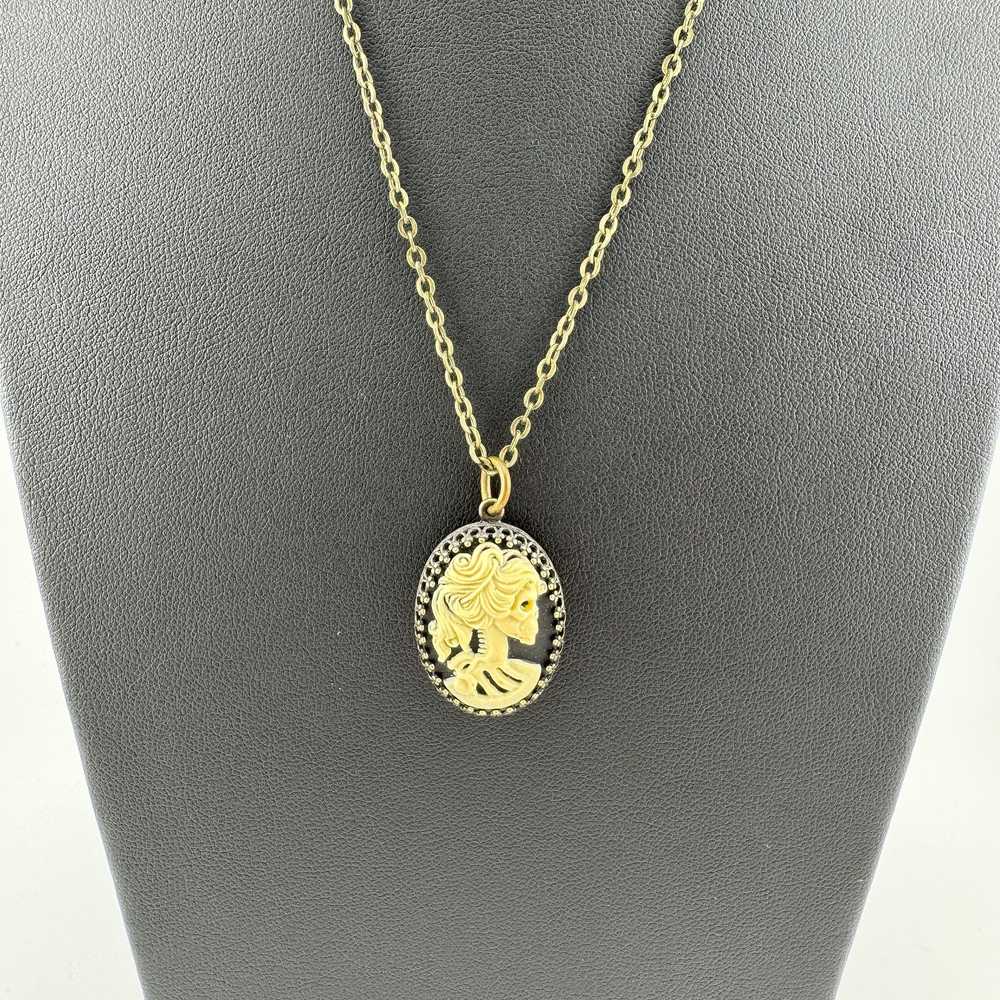 Vintage Female Skeleton Cameo Vintage Necklace - image 4