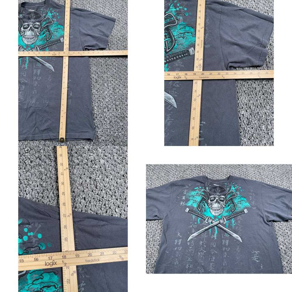 Carbon Y2K Skull Sword Print T-Shirt Adult XL Dar… - image 4
