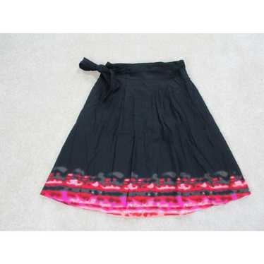 Vintage Tahari Skirt Womens Size 4 Black Red Cotto