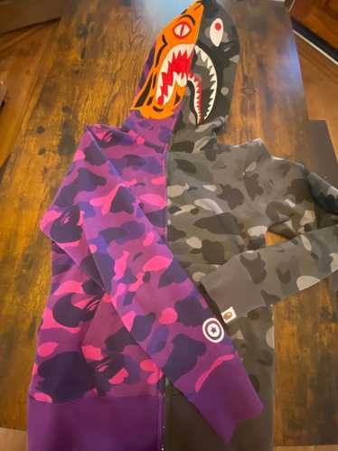 BAPE Color Camo Tiger Shark Half Mask Purple