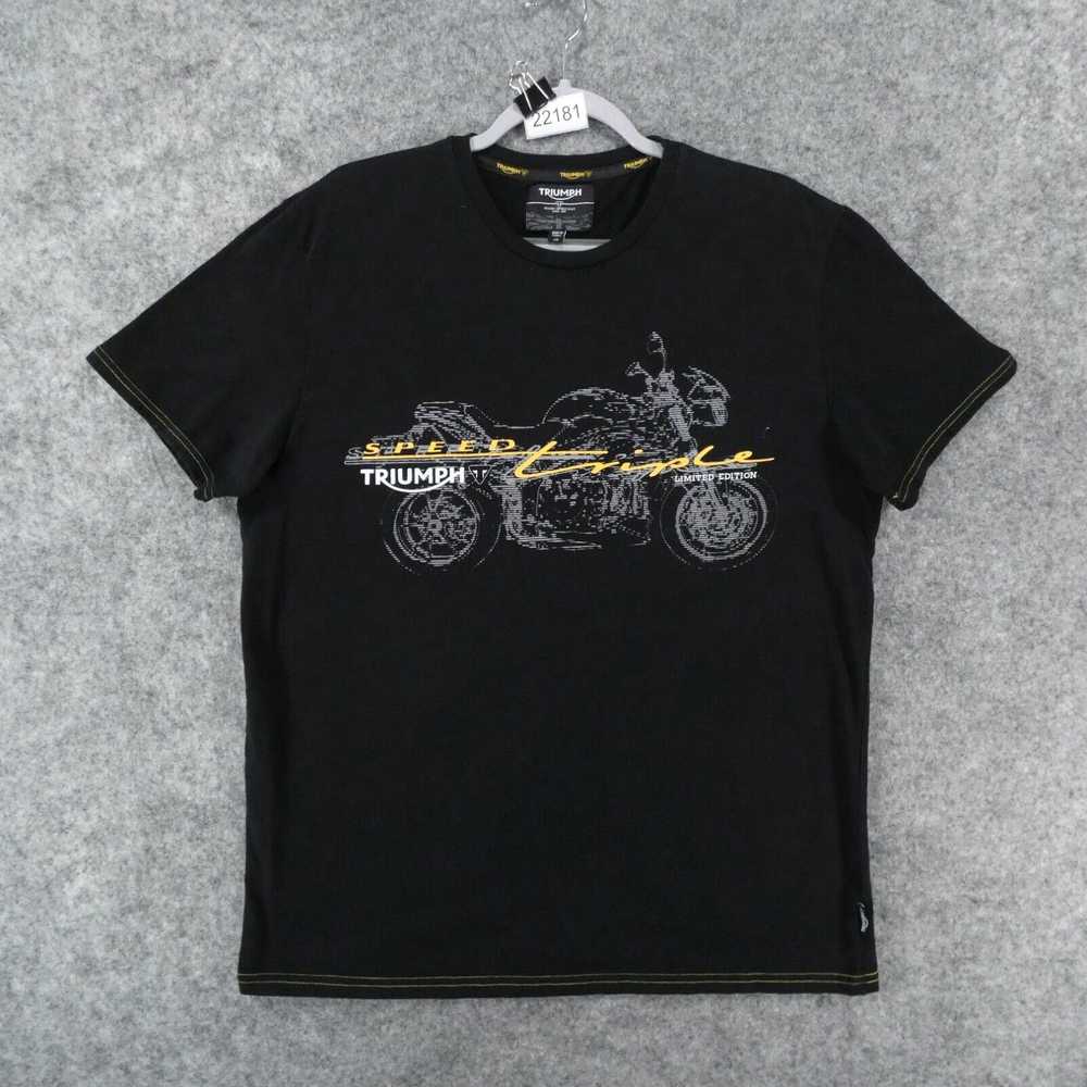 Vintage Triumph Motorcycles Shirt Mens Large Blac… - image 1