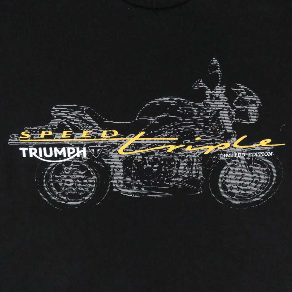 Vintage Triumph Motorcycles Shirt Mens Large Blac… - image 2