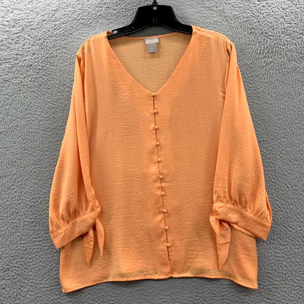 Vintage CHICOS Blouse Womens Size 2 Large Top 3/4… - image 1